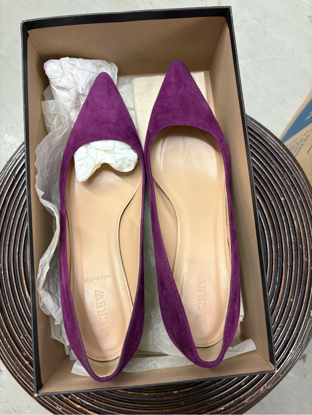 J. Crew Suede Dulci Kitten Heel. Size 9. Spiced Wine. Like New.